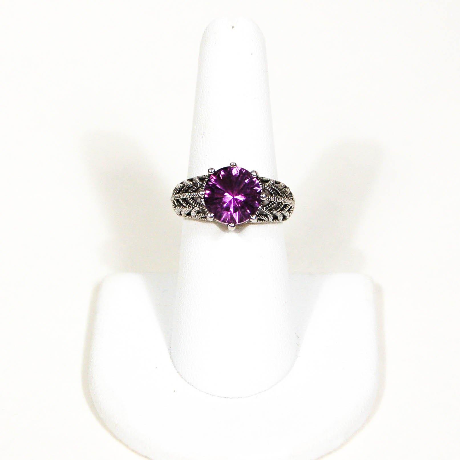 Amethyst Filigree Ring Sterling Silver by Gemstone Ring - Vintage Meet Modern Vintage Jewelry - Chicago, Illinois - #oldhollywoodglamour #vintagemeetmodern #designervintage #jewelrybox #antiquejewelry #vintagejewelry