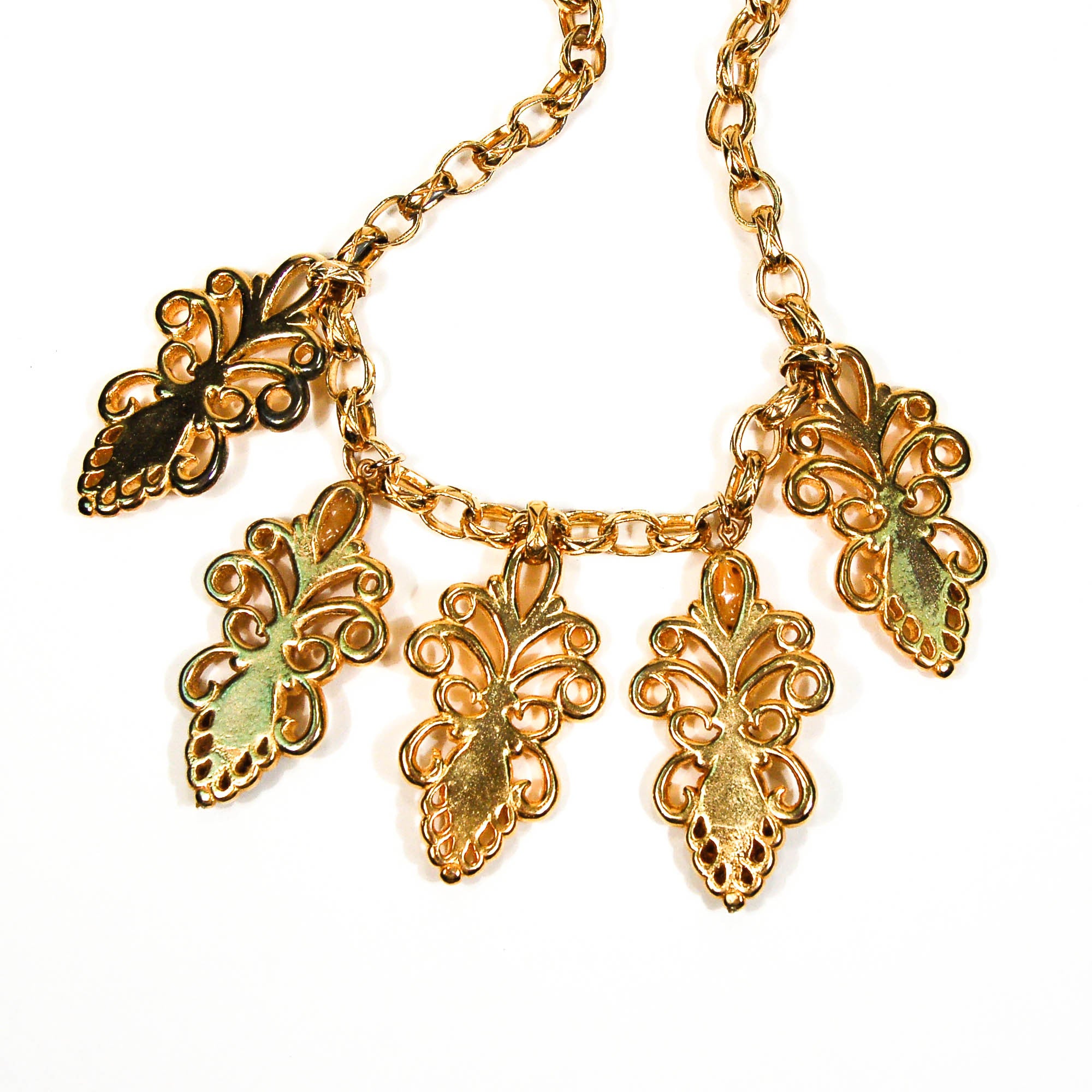 Escada Gold and Jewel Toned Charm Statement Necklace by Escada - Vintage Meet Modern Vintage Jewelry - Chicago, Illinois - #oldhollywoodglamour #vintagemeetmodern #designervintage #jewelrybox #antiquejewelry #vintagejewelry