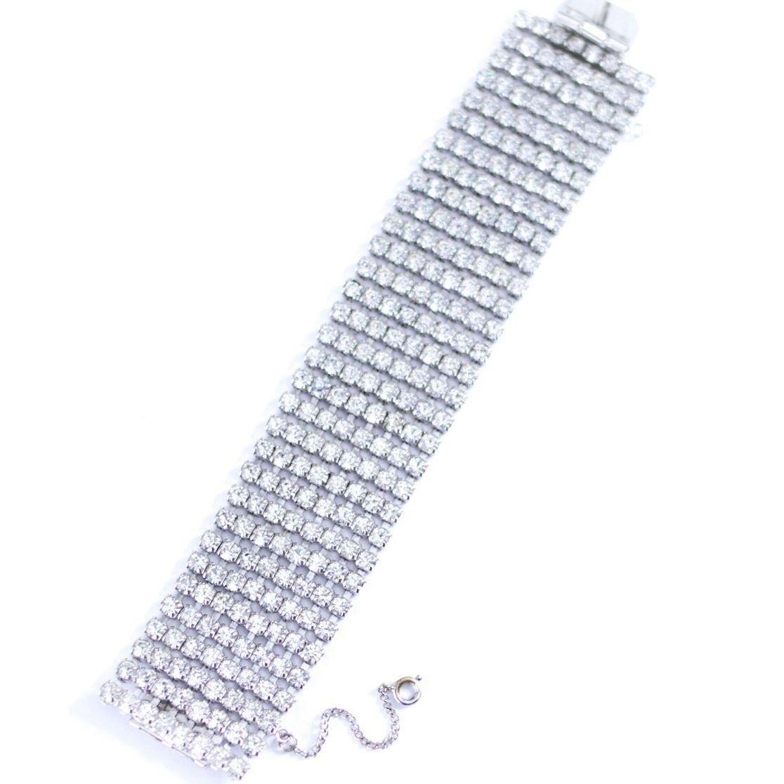 Vintage Diamante Wide Statement Bracelet by Unsigned Beauty - Vintage Meet Modern Vintage Jewelry - Chicago, Illinois - #oldhollywoodglamour #vintagemeetmodern #designervintage #jewelrybox #antiquejewelry #vintagejewelry