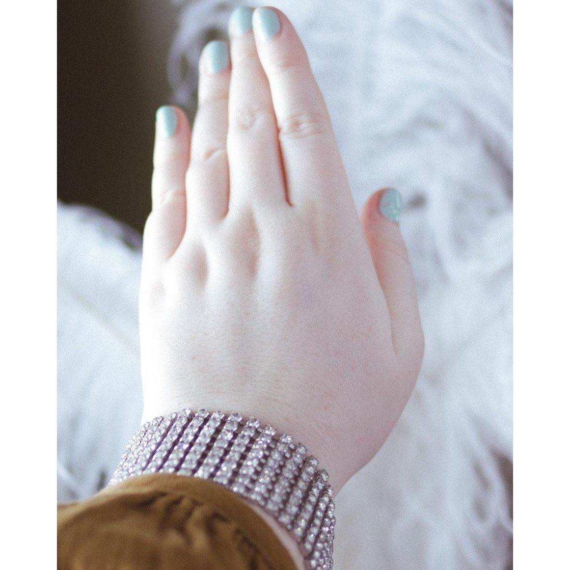 Vintage Diamante Wide Statement Bracelet by Unsigned Beauty - Vintage Meet Modern Vintage Jewelry - Chicago, Illinois - #oldhollywoodglamour #vintagemeetmodern #designervintage #jewelrybox #antiquejewelry #vintagejewelry