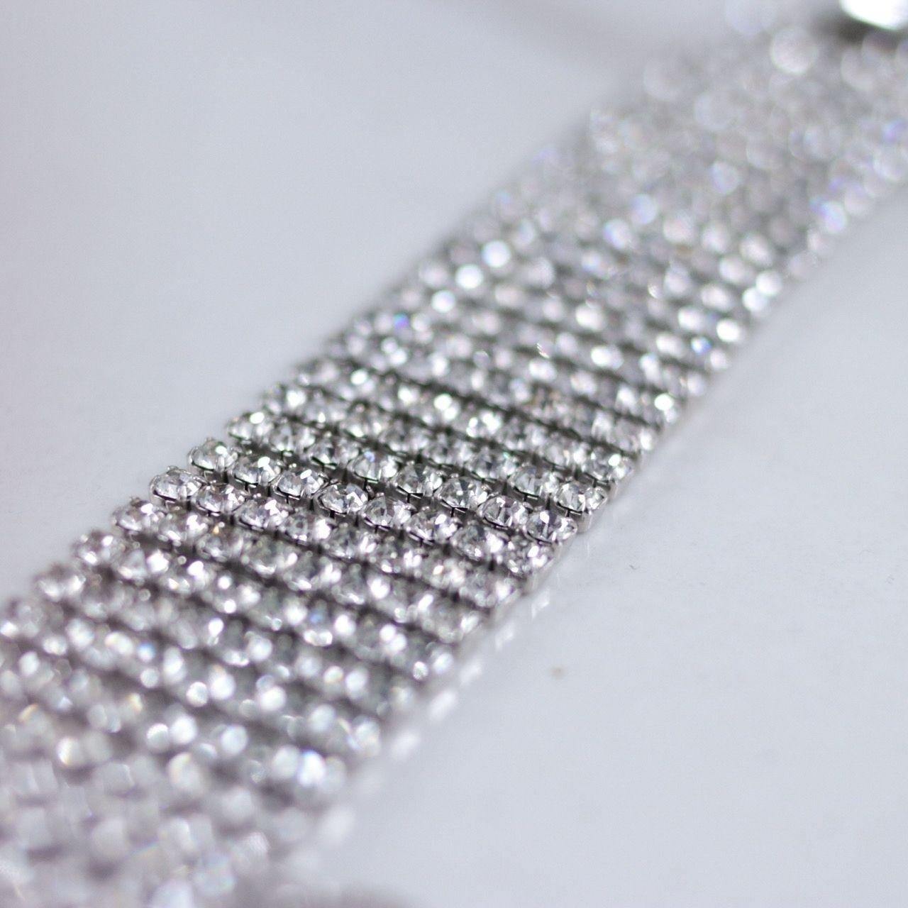 Vintage Diamante Wide Statement Bracelet by Unsigned Beauty - Vintage Meet Modern Vintage Jewelry - Chicago, Illinois - #oldhollywoodglamour #vintagemeetmodern #designervintage #jewelrybox #antiquejewelry #vintagejewelry