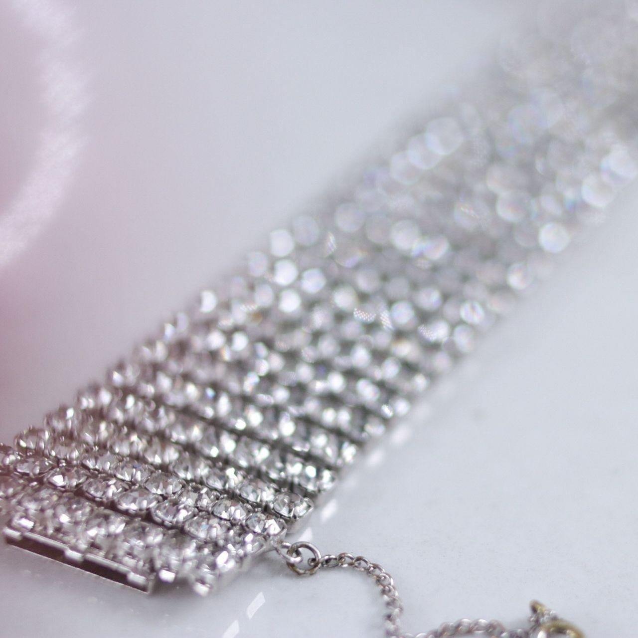 Vintage Diamante Wide Statement Bracelet by Unsigned Beauty - Vintage Meet Modern Vintage Jewelry - Chicago, Illinois - #oldhollywoodglamour #vintagemeetmodern #designervintage #jewelrybox #antiquejewelry #vintagejewelry