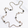 Vintage Gold Chain Necklace with Pearl Stations and Olive Lucite Beads by Vintage Meet Modern - Vintage Meet Modern Vintage Jewelry - Chicago, Illinois - #oldhollywoodglamour #vintagemeetmodern #designervintage #jewelrybox #antiquejewelry #vintagejewelry
