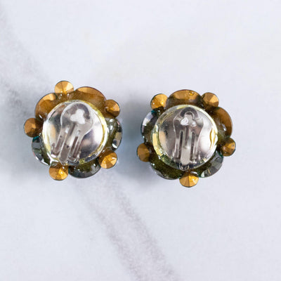 Vintage Rainbow Rhinestone Cluster Statement Earrings by Unsigned Beauty - Vintage Meet Modern Vintage Jewelry - Chicago, Illinois - #oldhollywoodglamour #vintagemeetmodern #designervintage #jewelrybox #antiquejewelry #vintagejewelry