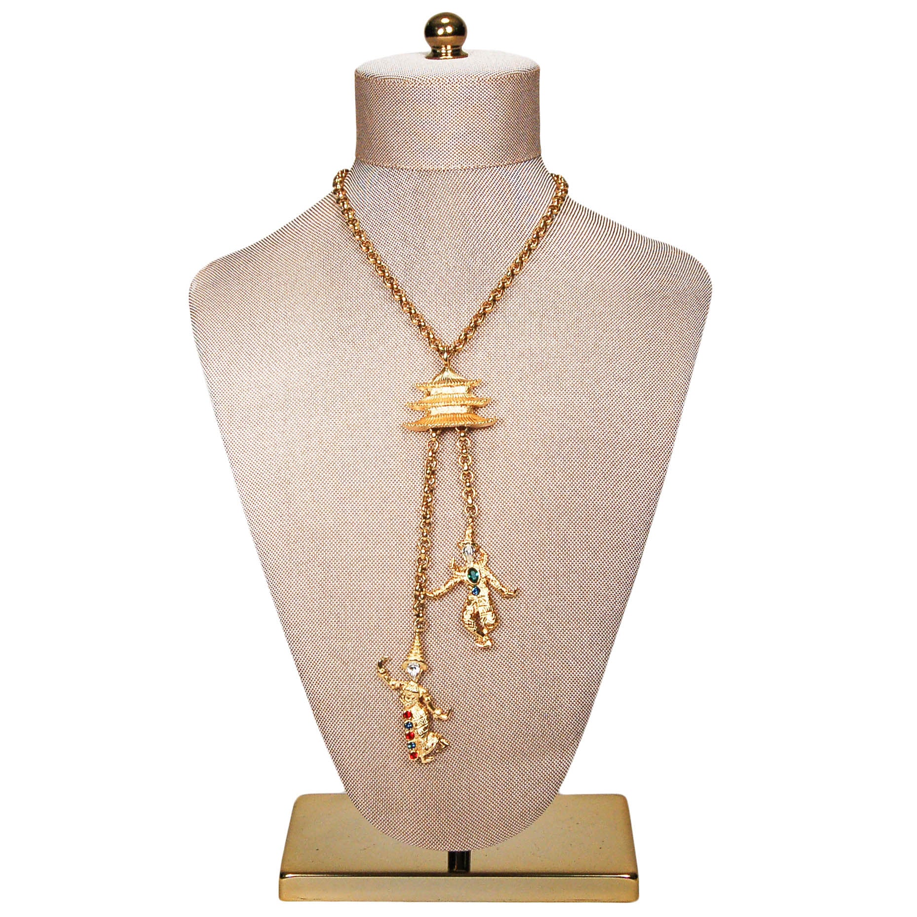 KJL Thai Dancers Necklace and Brooch by KJL - Vintage Meet Modern Vintage Jewelry - Chicago, Illinois - #oldhollywoodglamour #vintagemeetmodern #designervintage #jewelrybox #antiquejewelry #vintagejewelry