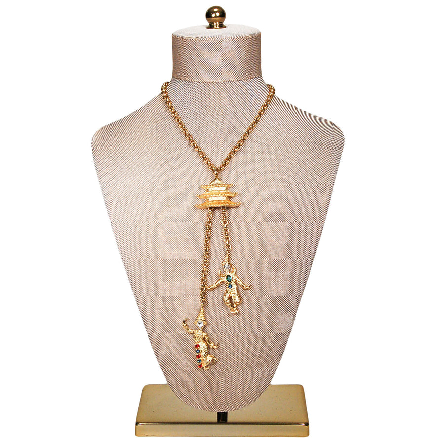 KJL Thai Dancers Necklace and Brooch by KJL - Vintage Meet Modern Vintage Jewelry - Chicago, Illinois - #oldhollywoodglamour #vintagemeetmodern #designervintage #jewelrybox #antiquejewelry #vintagejewelry