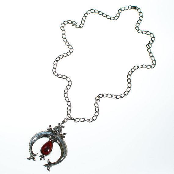 Vintage Art Mode Coral Squash Blossom Statement Necklace by Art Mode - Vintage Meet Modern Vintage Jewelry - Chicago, Illinois - #oldhollywoodglamour #vintagemeetmodern #designervintage #jewelrybox #antiquejewelry #vintagejewelry