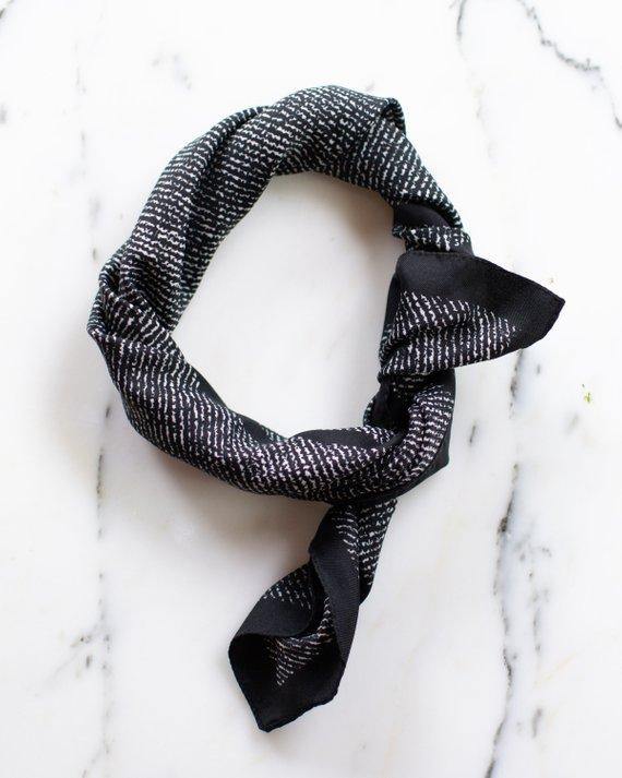 Vintage John Weitz Black and White Geometric Abstract Square Silk Scarf by John Weitz - Vintage Meet Modern Vintage Jewelry - Chicago, Illinois - #oldhollywoodglamour #vintagemeetmodern #designervintage #jewelrybox #antiquejewelry #vintagejewelry