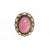 Vintage Pink Art Glass Statement Ring, Adjustable