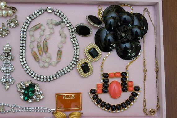 Vintage Black Leather Camellia Flower Pin by 1980s - Vintage Meet Modern Vintage Jewelry - Chicago, Illinois - #oldhollywoodglamour #vintagemeetmodern #designervintage #jewelrybox #antiquejewelry #vintagejewelry