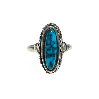 Vintage Boho Chic Oval Turquoise Statement Ring by 1970s - Vintage Meet Modern Vintage Jewelry - Chicago, Illinois - #oldhollywoodglamour #vintagemeetmodern #designervintage #jewelrybox #antiquejewelry #vintagejewelry