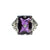 Art Deco Inspired Amethyst Crystal Statement Ring in Filigree Silver Setting