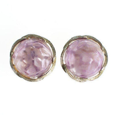 Vintage Lisner Pastel Purple Lucite Earrings, Clip on by 1960s - Vintage Meet Modern Vintage Jewelry - Chicago, Illinois - #oldhollywoodglamour #vintagemeetmodern #designervintage #jewelrybox #antiquejewelry #vintagejewelry
