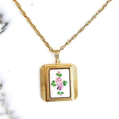 Vintage Guilloche Pendant Necklace by Unsigned Beauty - Vintage Meet Modern Vintage Jewelry - Chicago, Illinois - #oldhollywoodglamour #vintagemeetmodern #designervintage #jewelrybox #antiquejewelry #vintagejewelry