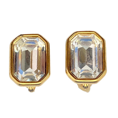 Vintage Monet Headlight Crystal Rhinestone Statement Earrings by Monet - Vintage Meet Modern Vintage Jewelry - Chicago, Illinois - #oldhollywoodglamour #vintagemeetmodern #designervintage #jewelrybox #antiquejewelry #vintagejewelry