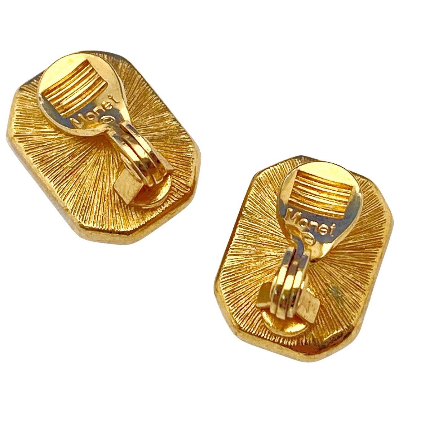 Vintage Monet Headlight Crystal Rhinestone Statement Earrings by Monet - Vintage Meet Modern Vintage Jewelry - Chicago, Illinois - #oldhollywoodglamour #vintagemeetmodern #designervintage #jewelrybox #antiquejewelry #vintagejewelry