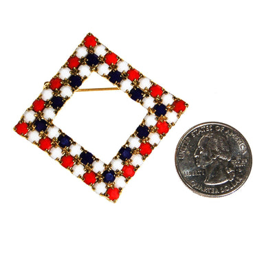 Red White and Blue Rhinestone Brooch by Unsigned Beauty - Vintage Meet Modern Vintage Jewelry - Chicago, Illinois - #oldhollywoodglamour #vintagemeetmodern #designervintage #jewelrybox #antiquejewelry #vintagejewelry