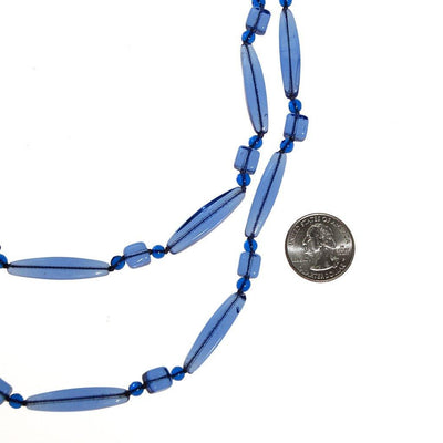 Art Deco Blue Crystal Necklace by 1920's - Vintage Meet Modern Vintage Jewelry - Chicago, Illinois - #oldhollywoodglamour #vintagemeetmodern #designervintage #jewelrybox #antiquejewelry #vintagejewelry