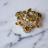 Green and Golden Yellow Rhinestone Brooch by Unsigned Beauty - Vintage Meet Modern Vintage Jewelry - Chicago, Illinois - #oldhollywoodglamour #vintagemeetmodern #designervintage #jewelrybox #antiquejewelry #vintagejewelry