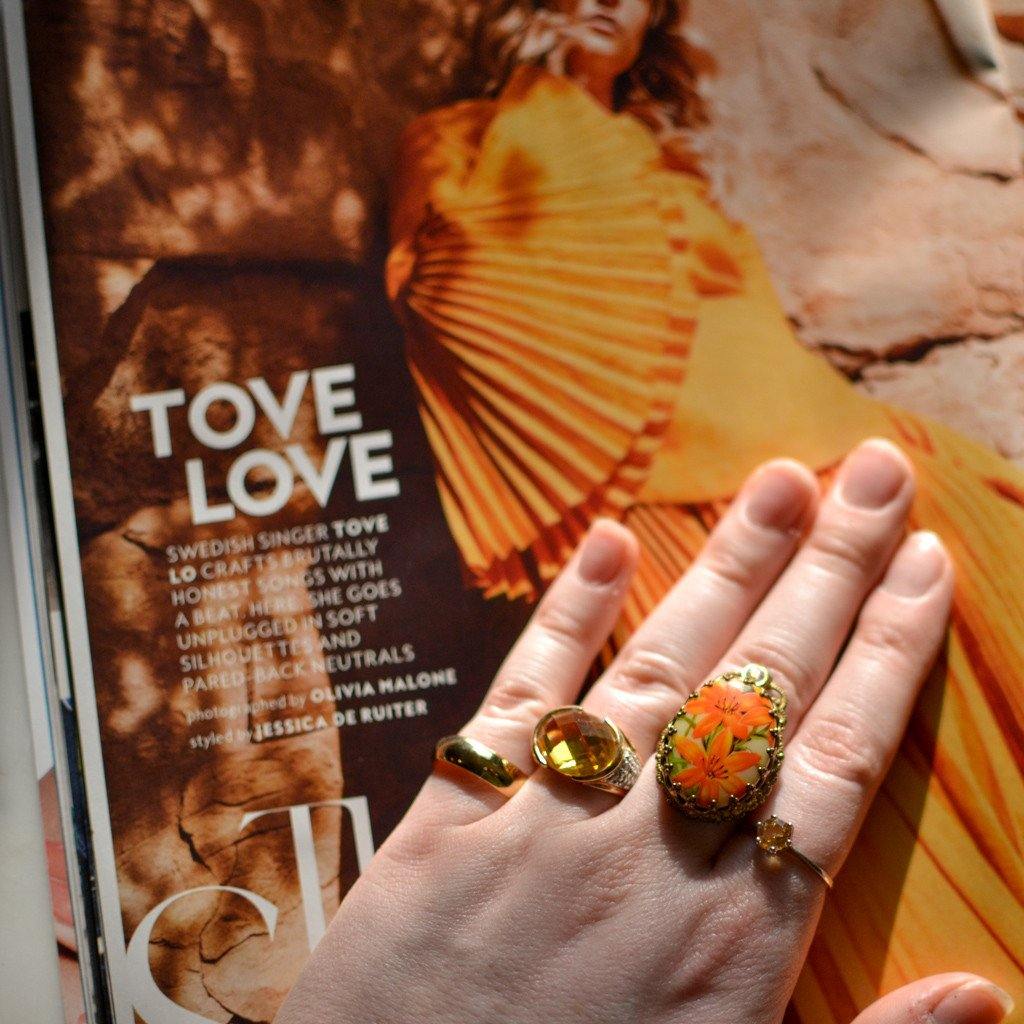 1950s Day Lily Statement Ring by 1950's - Vintage Meet Modern Vintage Jewelry - Chicago, Illinois - #oldhollywoodglamour #vintagemeetmodern #designervintage #jewelrybox #antiquejewelry #vintagejewelry