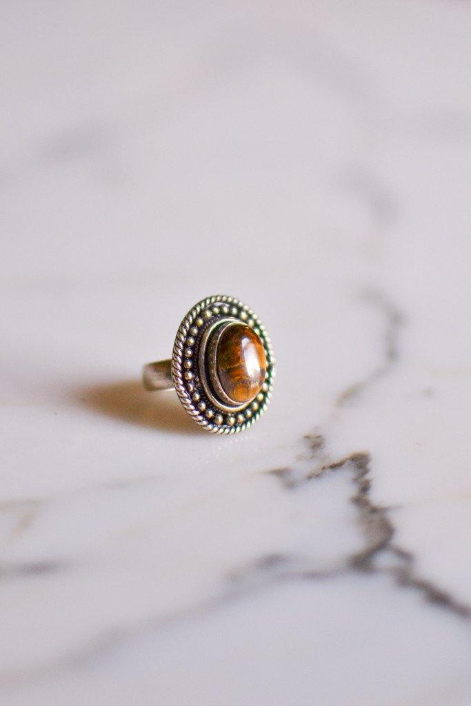 Boho Tigers Eye Sterling Silver Statement Ring by Sterling Silver - Vintage Meet Modern Vintage Jewelry - Chicago, Illinois - #oldhollywoodglamour #vintagemeetmodern #designervintage #jewelrybox #antiquejewelry #vintagejewelry