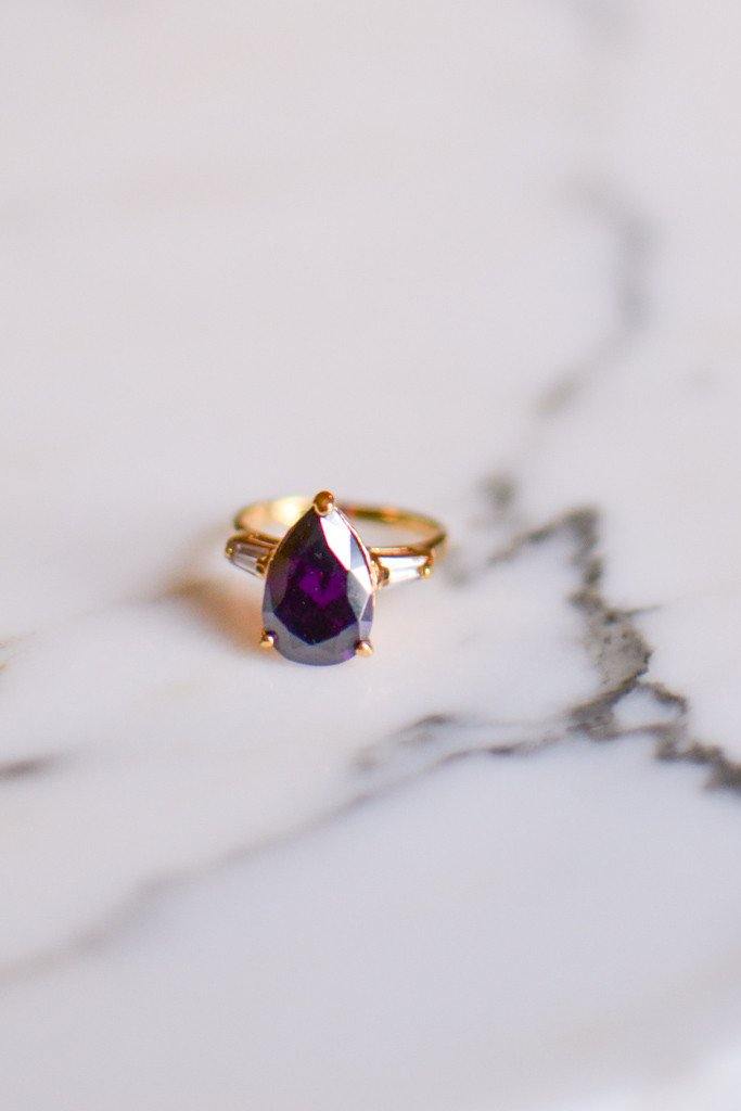 Amethyst CZ Statement Ring