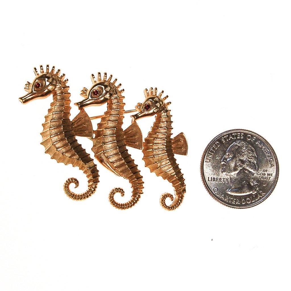 Crown Trifari Seahorse Brooch by Crown Trifari - Vintage Meet Modern Vintage Jewelry - Chicago, Illinois - #oldhollywoodglamour #vintagemeetmodern #designervintage #jewelrybox #antiquejewelry #vintagejewelry