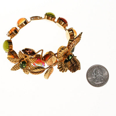 Zoe Coste Butterfly Bracelet with Green and Yellow Citrine Rhinestones by Zoe Coste - Vintage Meet Modern Vintage Jewelry - Chicago, Illinois - #oldhollywoodglamour #vintagemeetmodern #designervintage #jewelrybox #antiquejewelry #vintagejewelry