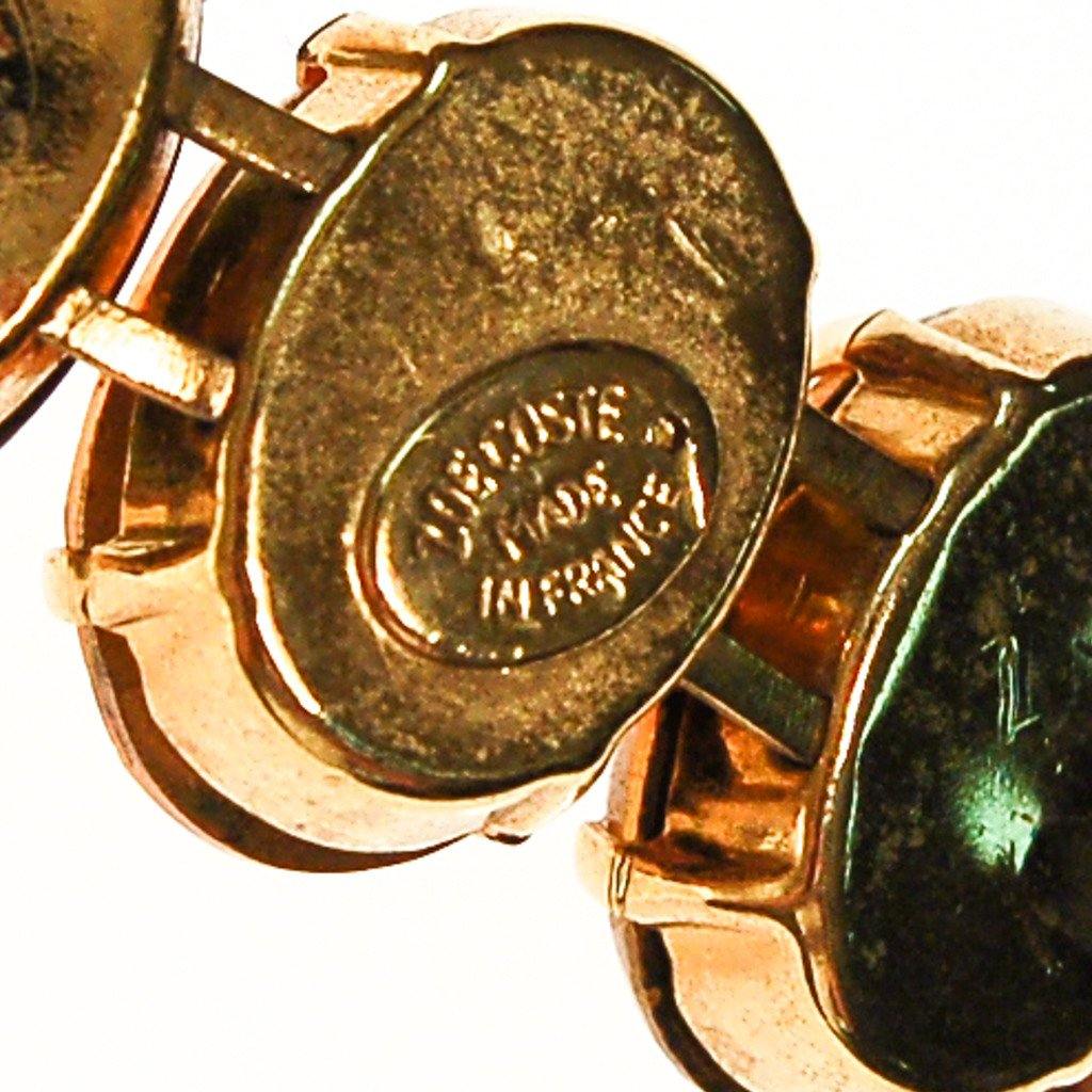 Zoe Coste Butterfly Bracelet with Green and Yellow Citrine Rhinestones by Zoe Coste - Vintage Meet Modern Vintage Jewelry - Chicago, Illinois - #oldhollywoodglamour #vintagemeetmodern #designervintage #jewelrybox #antiquejewelry #vintagejewelry