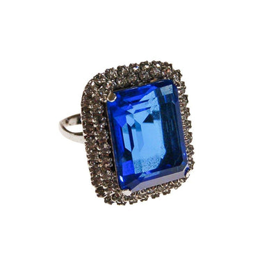 Sapphire Crystal Cocktail Ring by 1960s - Vintage Meet Modern Vintage Jewelry - Chicago, Illinois - #oldhollywoodglamour #vintagemeetmodern #designervintage #jewelrybox #antiquejewelry #vintagejewelry