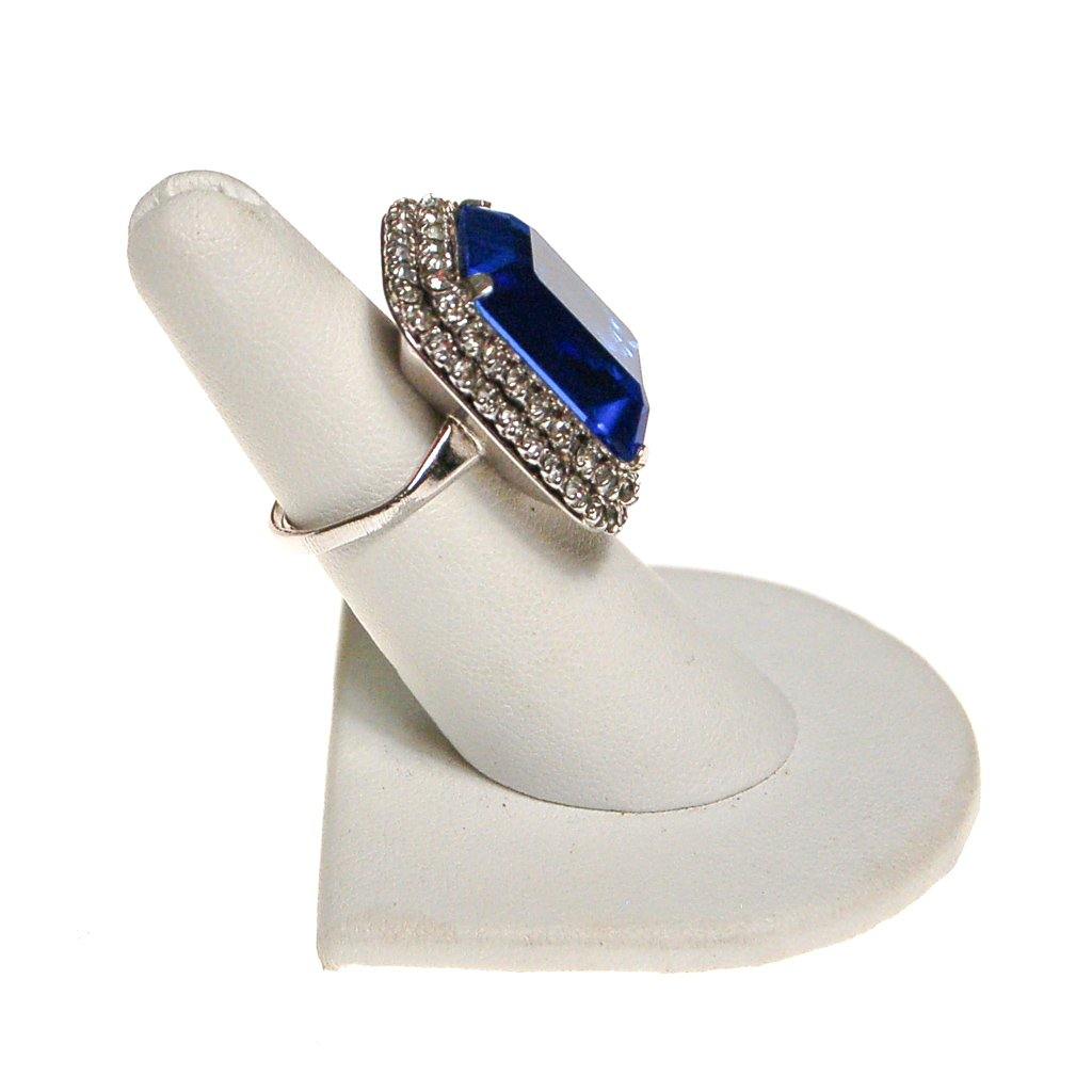 Sapphire Crystal Cocktail Ring by 1960s - Vintage Meet Modern Vintage Jewelry - Chicago, Illinois - #oldhollywoodglamour #vintagemeetmodern #designervintage #jewelrybox #antiquejewelry #vintagejewelry