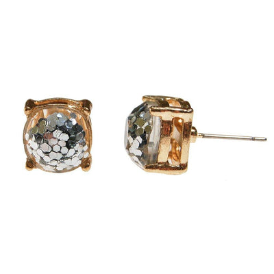 Always Sparkle Glitter Stud Earring in Gray by Vintage Meet Modern - Vintage Meet Modern Vintage Jewelry - Chicago, Illinois - #oldhollywoodglamour #vintagemeetmodern #designervintage #jewelrybox #antiquejewelry #vintagejewelry