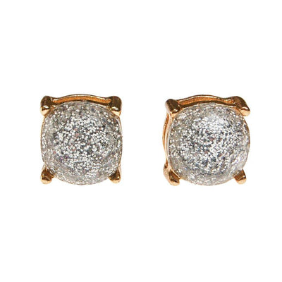 Always Sparkle Glitter Stud Earring in Silver by Vintage Meet Modern - Vintage Meet Modern Vintage Jewelry - Chicago, Illinois - #oldhollywoodglamour #vintagemeetmodern #designervintage #jewelrybox #antiquejewelry #vintagejewelry