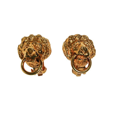 Vintage Kenneth Lane Gold Lion Head Earrings by Kenneth Lane - Vintage Meet Modern Vintage Jewelry - Chicago, Illinois - #oldhollywoodglamour #vintagemeetmodern #designervintage #jewelrybox #antiquejewelry #vintagejewelry