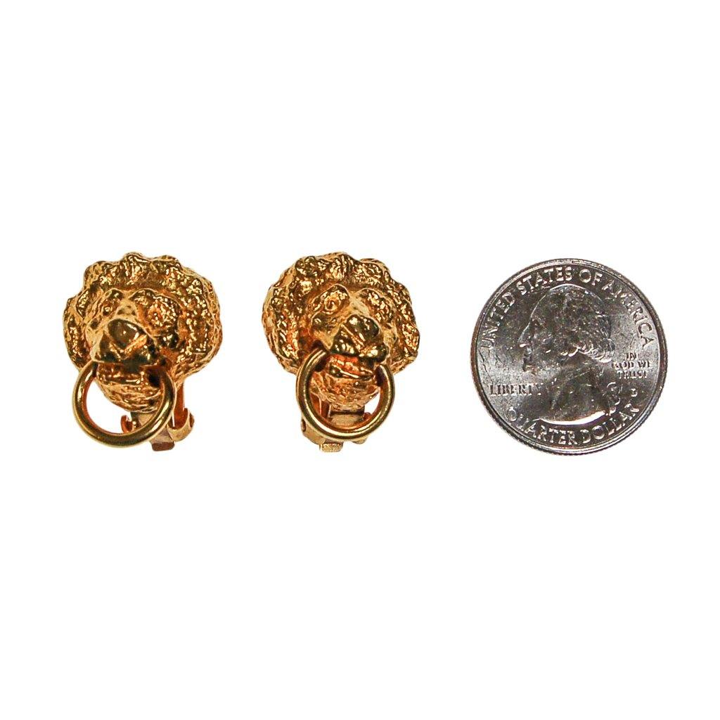 Vintage Kenneth Lane Gold Lion Head Earrings by Kenneth Lane - Vintage Meet Modern Vintage Jewelry - Chicago, Illinois - #oldhollywoodglamour #vintagemeetmodern #designervintage #jewelrybox #antiquejewelry #vintagejewelry