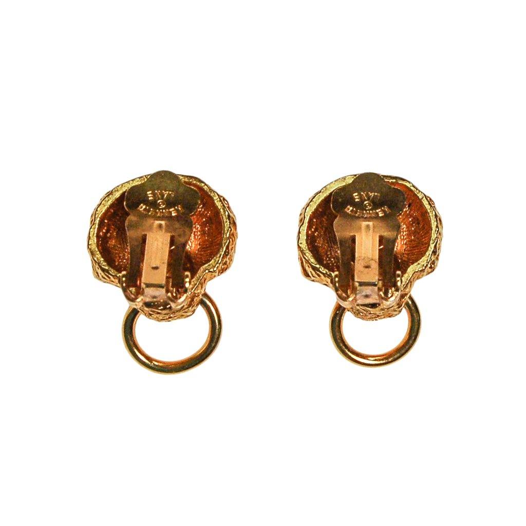 Vintage Kenneth Lane Gold Lion Head Earrings by Kenneth Lane - Vintage Meet Modern Vintage Jewelry - Chicago, Illinois - #oldhollywoodglamour #vintagemeetmodern #designervintage #jewelrybox #antiquejewelry #vintagejewelry
