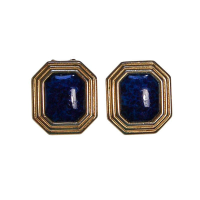 Vintage Christian Dior Gold and Blue Earrings by Christian Dior - Vintage Meet Modern Vintage Jewelry - Chicago, Illinois - #oldhollywoodglamour #vintagemeetmodern #designervintage #jewelrybox #antiquejewelry #vintagejewelry