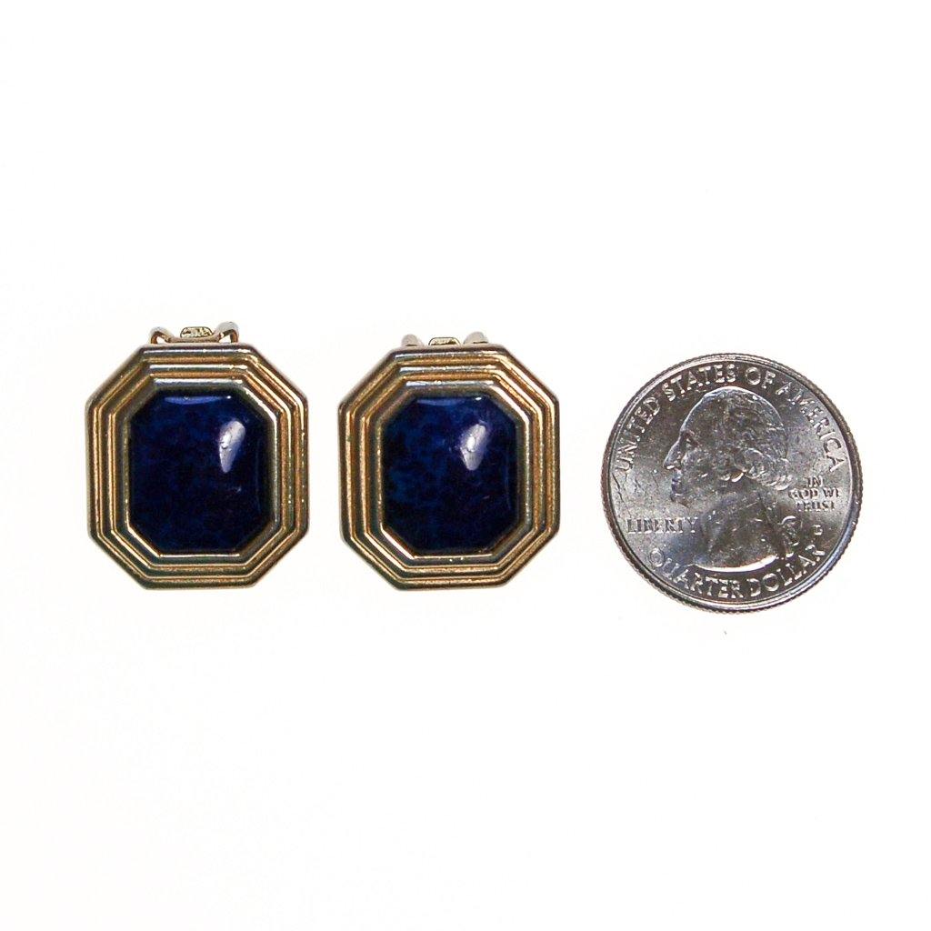 Vintage Christian Dior Gold and Blue Earrings by Christian Dior - Vintage Meet Modern Vintage Jewelry - Chicago, Illinois - #oldhollywoodglamour #vintagemeetmodern #designervintage #jewelrybox #antiquejewelry #vintagejewelry