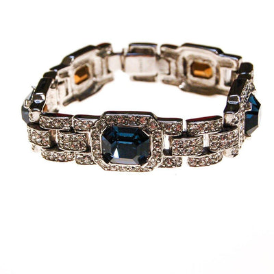 The Great Gatsby Bracelet with Sapphire Crystals By Ciner New York by Ciner - Vintage Meet Modern Vintage Jewelry - Chicago, Illinois - #oldhollywoodglamour #vintagemeetmodern #designervintage #jewelrybox #antiquejewelry #vintagejewelry