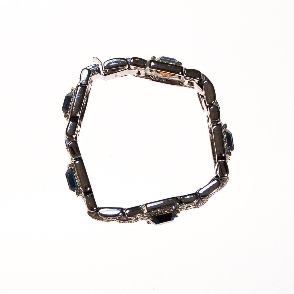 The Great Gatsby Bracelet with Sapphire Crystals By Ciner New York by Ciner - Vintage Meet Modern Vintage Jewelry - Chicago, Illinois - #oldhollywoodglamour #vintagemeetmodern #designervintage #jewelrybox #antiquejewelry #vintagejewelry