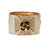 Ciner Maltese Cross Cuff Bracelet in Ivory Enamel With Emerald, Ruby, and Sapphire Crystal Cabochons