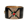 Ciner Maltese Cross Cuff Bracelet in Black Enamel With Emerald, Ruby, and Sapphire Crystal Cabochons by Ciner - Vintage Meet Modern Vintage Jewelry - Chicago, Illinois - #oldhollywoodglamour #vintagemeetmodern #designervintage #jewelrybox #antiquejewelry #vintagejewelry