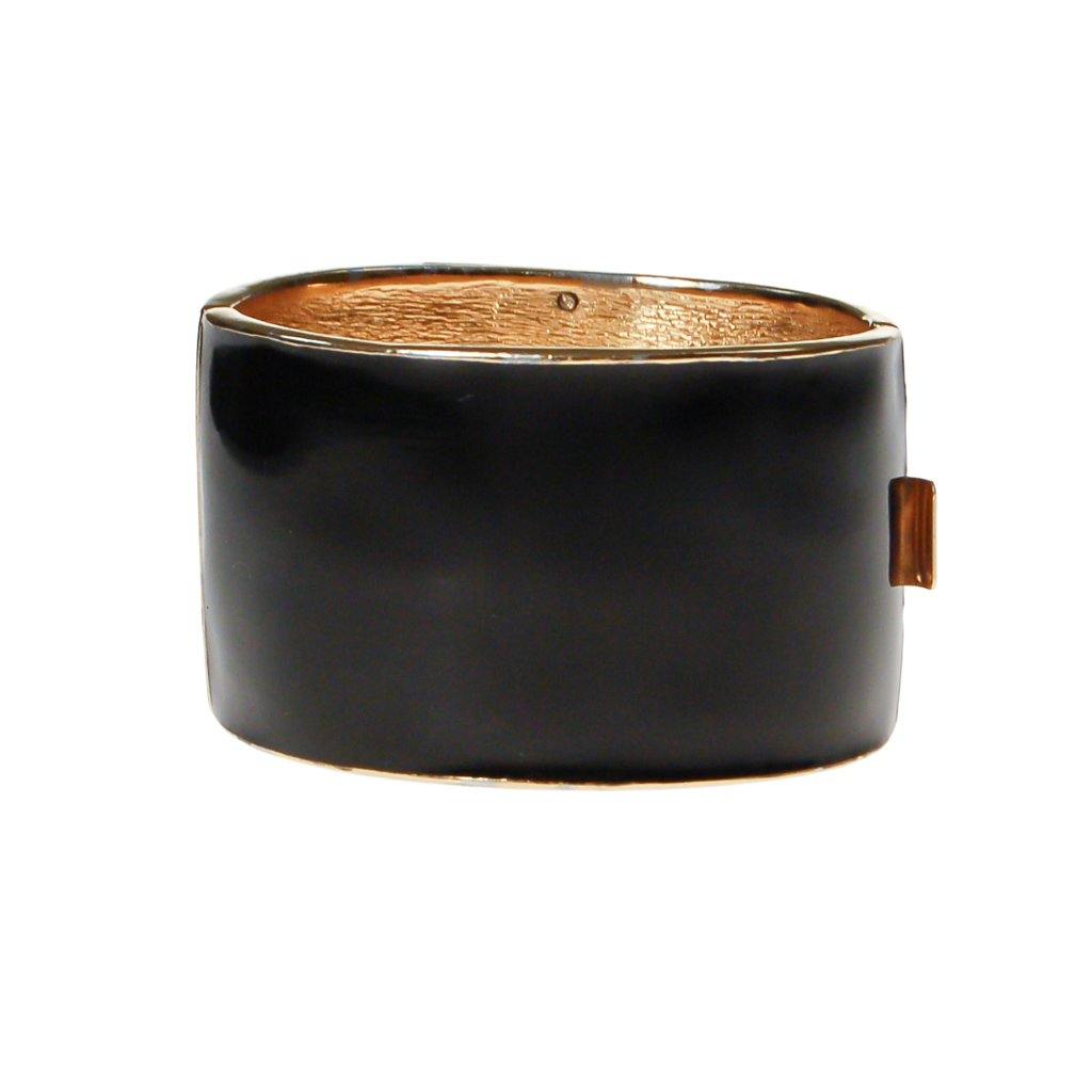 Ciner Maltese Cross Cuff Bracelet in Black Enamel With Emerald, Ruby, and Sapphire Crystal Cabochons by Ciner - Vintage Meet Modern Vintage Jewelry - Chicago, Illinois - #oldhollywoodglamour #vintagemeetmodern #designervintage #jewelrybox #antiquejewelry #vintagejewelry