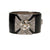Ciner Maltese Cross Cuff Bracelet in Black Enamel With Crystals and Pearls