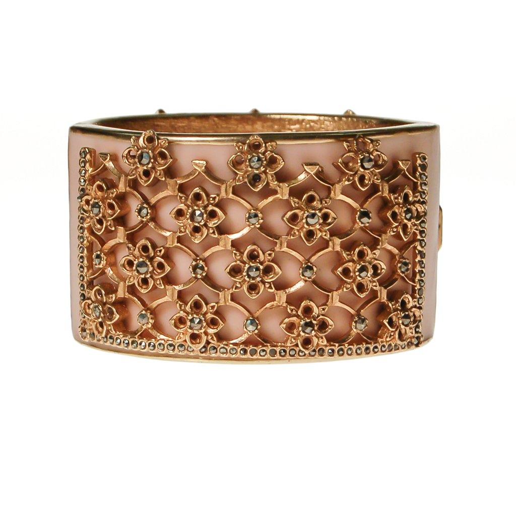 Ciner Secret Garden Cuff Bracelet in Blush by Ciner - Vintage Meet Modern Vintage Jewelry - Chicago, Illinois - #oldhollywoodglamour #vintagemeetmodern #designervintage #jewelrybox #antiquejewelry #vintagejewelry
