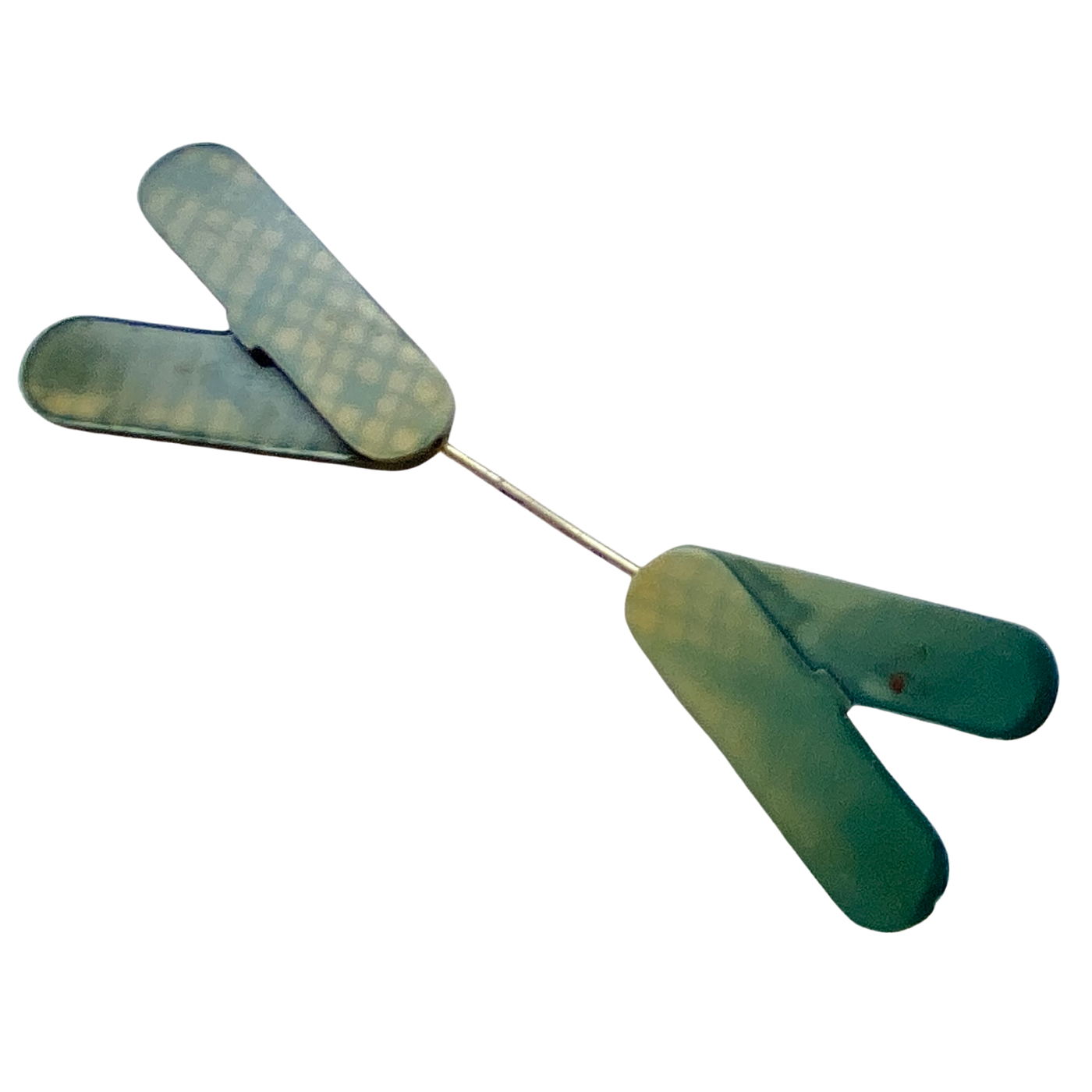 1930s Green and Black "X" Jabot Brooch by Vintage Meet Modern - Vintage Meet Modern Vintage Jewelry - Chicago, Illinois - #oldhollywoodglamour #vintagemeetmodern #designervintage #jewelrybox #antiquejewelry #vintagejewelry