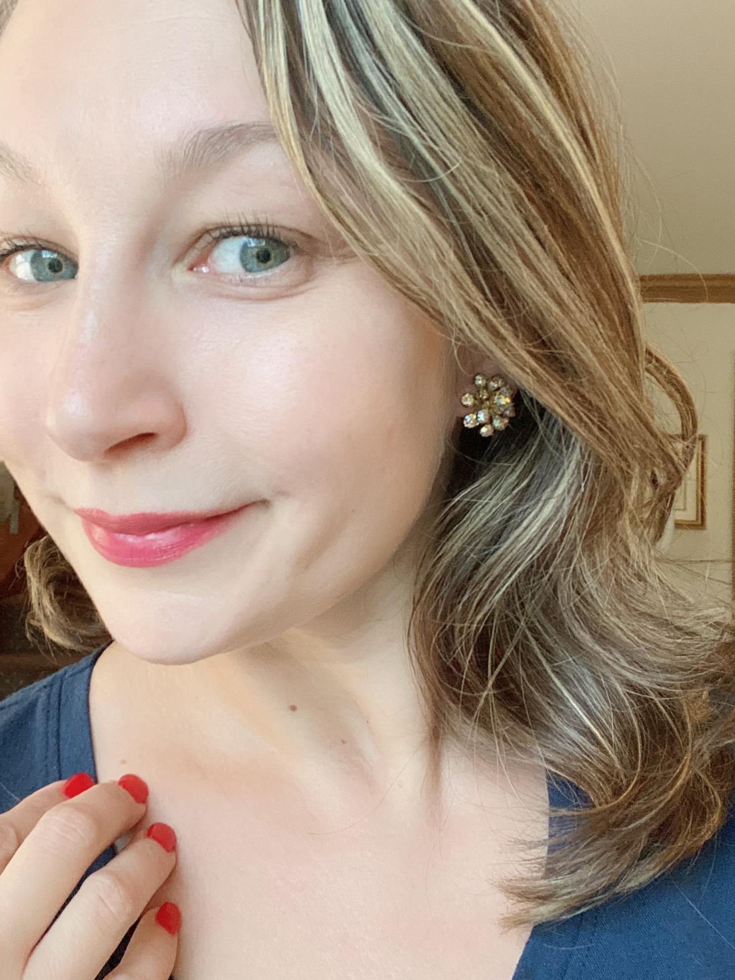 Petite Aurora  Borealis Cluster Earrings by Austria - Vintage Meet Modern Vintage Jewelry - Chicago, Illinois - #oldhollywoodglamour #vintagemeetmodern #designervintage #jewelrybox #antiquejewelry #vintagejewelry