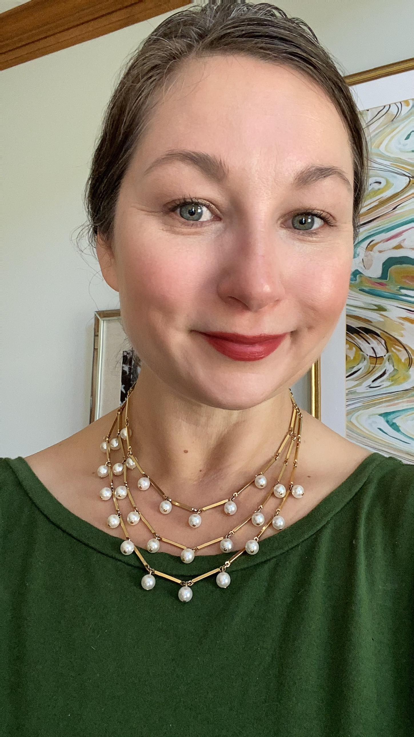 Gold and Pearl Multi Strand Necklace by Unsigned Beauty - Vintage Meet Modern Vintage Jewelry - Chicago, Illinois - #oldhollywoodglamour #vintagemeetmodern #designervintage #jewelrybox #antiquejewelry #vintagejewelry