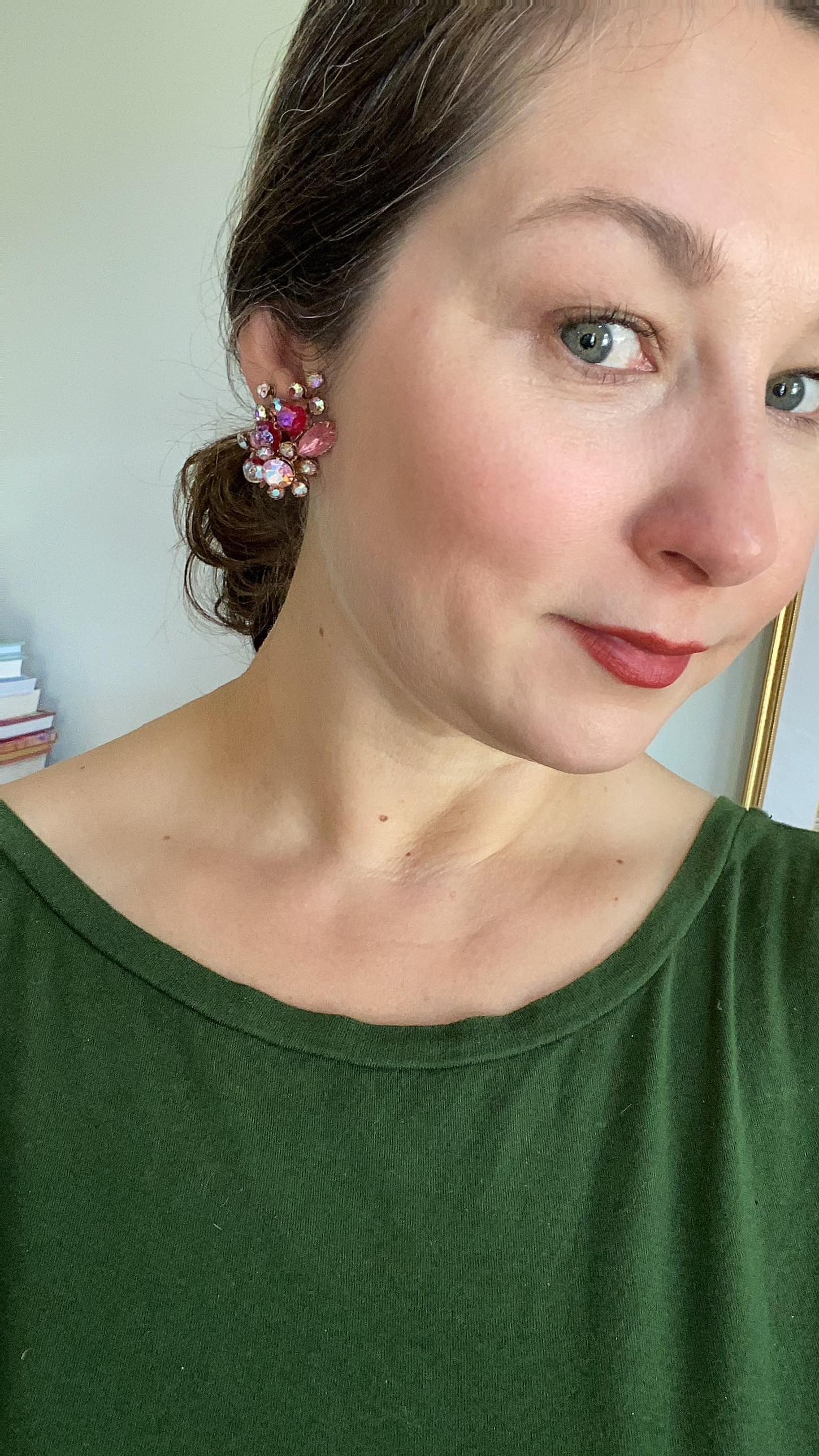 Vintage Red and Pink Aurora Borealis Rhinestone Statement Earrings by Unsigned Beauty - Vintage Meet Modern Vintage Jewelry - Chicago, Illinois - #oldhollywoodglamour #vintagemeetmodern #designervintage #jewelrybox #antiquejewelry #vintagejewelry
