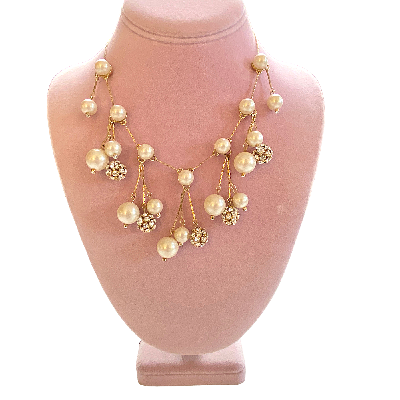 Kate Spade Pearl and Rhinestone Dangling Necklace by Vintage Meet Modern - Vintage Meet Modern Vintage Jewelry - Chicago, Illinois - #oldhollywoodglamour #vintagemeetmodern #designervintage #jewelrybox #antiquejewelry #vintagejewelry